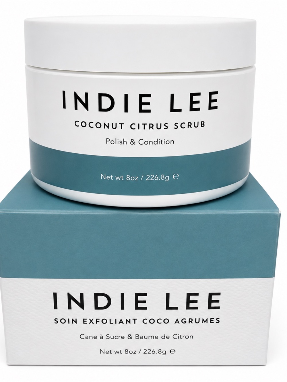 Indie Lee Coconut Citrus Scrub - Teal & White